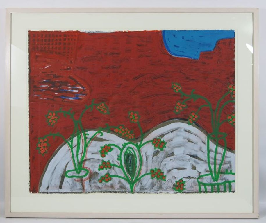 Dodog Soeseno: Kleurenlitho, Mountains of Joy - Ingelijst kopen? Bied vanaf 50!