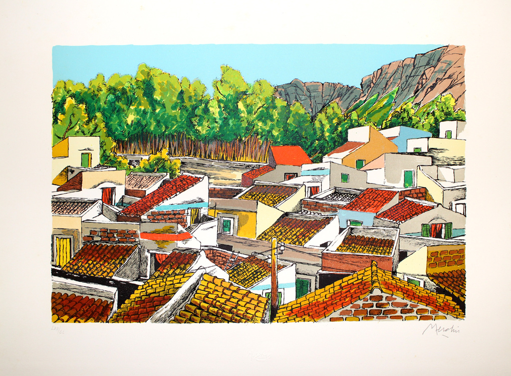 Renzo Meschis. -Aranceto- Prachtige Lithografie. 2016. Handgesigneerd. Groot! kopen? Bied vanaf 69!