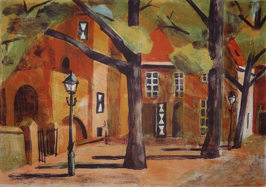 Jeroen Hermkens: Kleurenlitho, Delft Prinsenhof kopen? Bied vanaf 125!