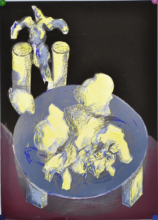 Jan Sierhuis: Litho. De Blauwe tafel kopen? Bied vanaf 1!