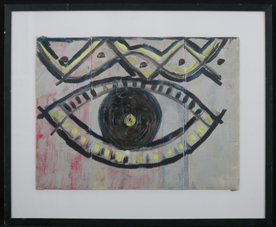 Meertje Kaal: Acryl op board, Het alziend oog - Ingelijst kopen? Bied vanaf 1!