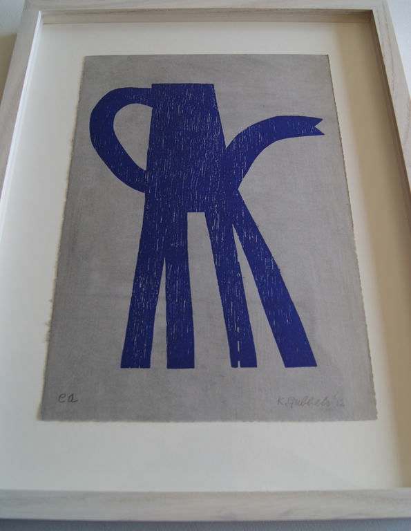 Klaas Gubbels houtdruk 'Op hoge hakken' - 2012 - oplage E/A. kopen? Bied vanaf 375!