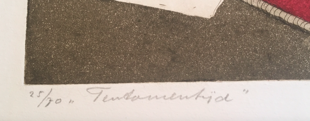 Willy Belinfante, Tentamentijd, 25/70, handgesigneerd, grafiek kleurets kopen? Bied vanaf 25!