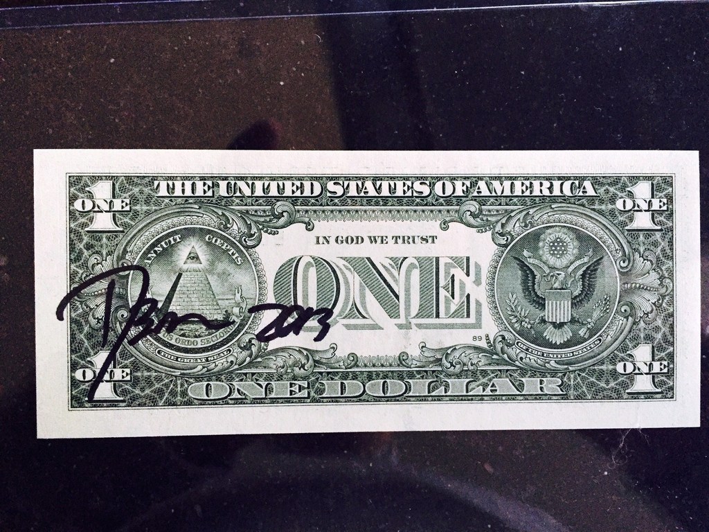 DEATH NYC - Marilyn Monroe,  street-art op $1 biljet - 'Marilyn' - 2013 kopen? Bied vanaf 50!