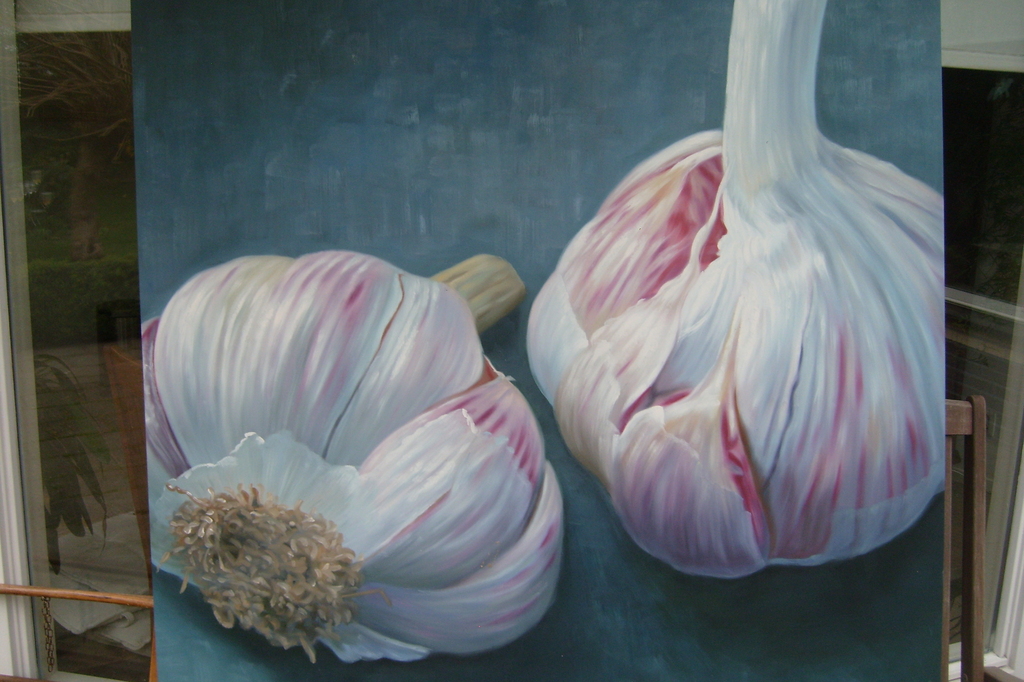 Knoflook, olieverf op linnen, 120x120, prachtig werk, uniek onderwerp. kopen? Bied vanaf 250!