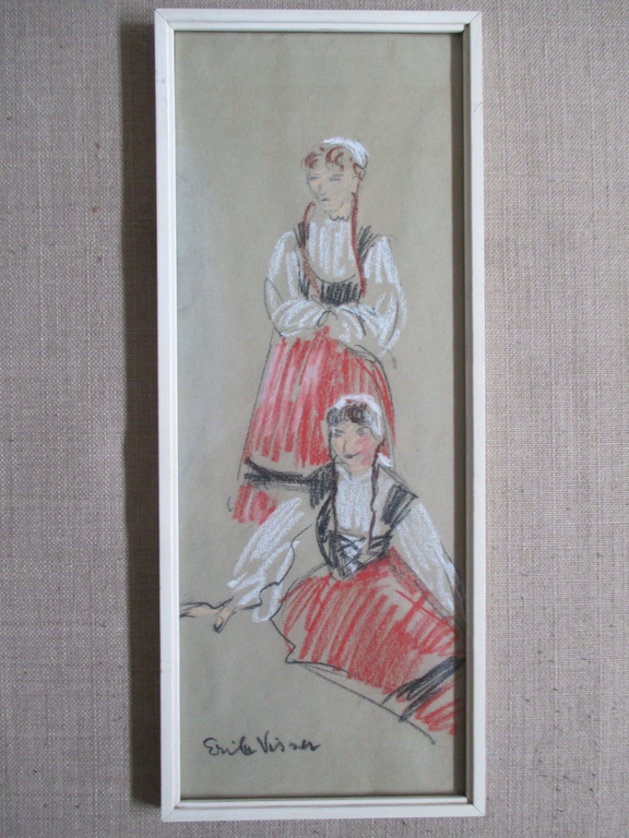 Erika Visser, ingelijste tekening kopen? Bied vanaf 25!