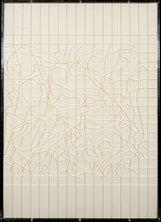 Wim Smits: Papier en collage, Disarrangement - Ingelijst verkocht voor € 320!