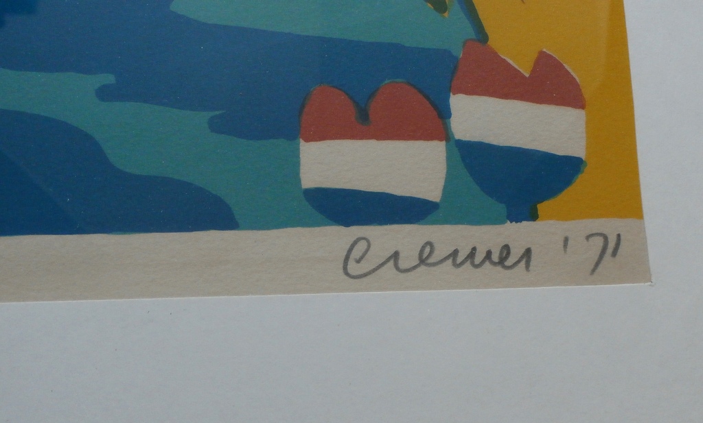 Jan Cremer - ingelijste litho: Hollands landschap voor de regen - 1971 - opl: 80 kopen? Bied vanaf 275!