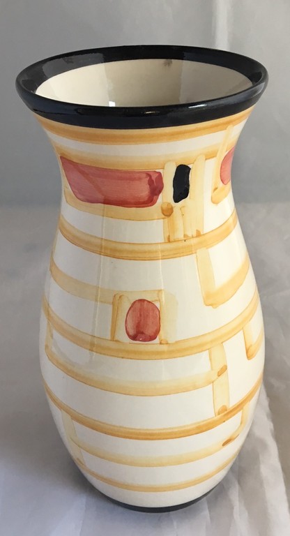 Pottenbakkerij De Vier Paddestoelen -  vaas met geometrisch decor kopen? Bied vanaf 1!