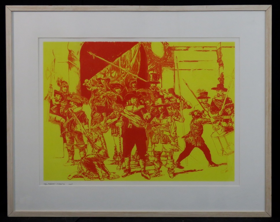 Aldert Mantje: Ets, Nachtwacht twee minuten later - Ingelijst kopen? Bied vanaf 50!