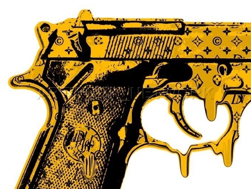 Large Print Painting "Glock Gold" Signed Numbered A/P or 1 to 100 with COA kopen? Bied vanaf 1!