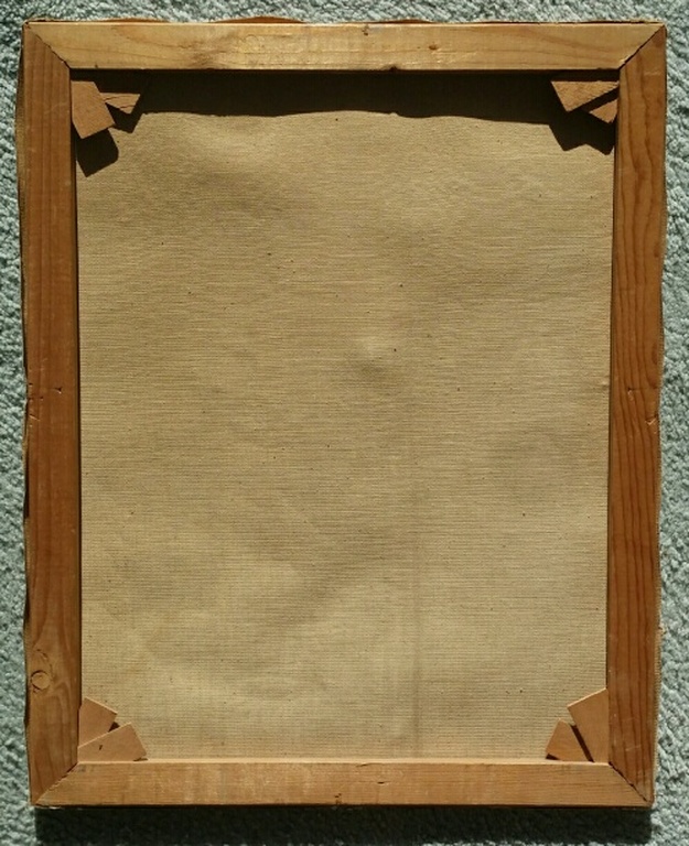 Onbekende kunstenaar. Olieverf op doek. Dorpsgezicht met figuur.  kopen? Bied vanaf 7!