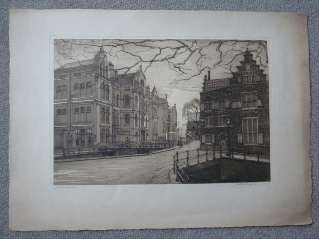 Joh. Josseaud - ets - Stadsgezicht Amsterdam kopen? Bied vanaf 35!