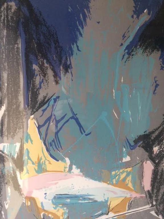 Jan van Dijk Zeefdruk Titel Beschutting ( In aluminium lijst achter glas ) verkocht voor € 59!