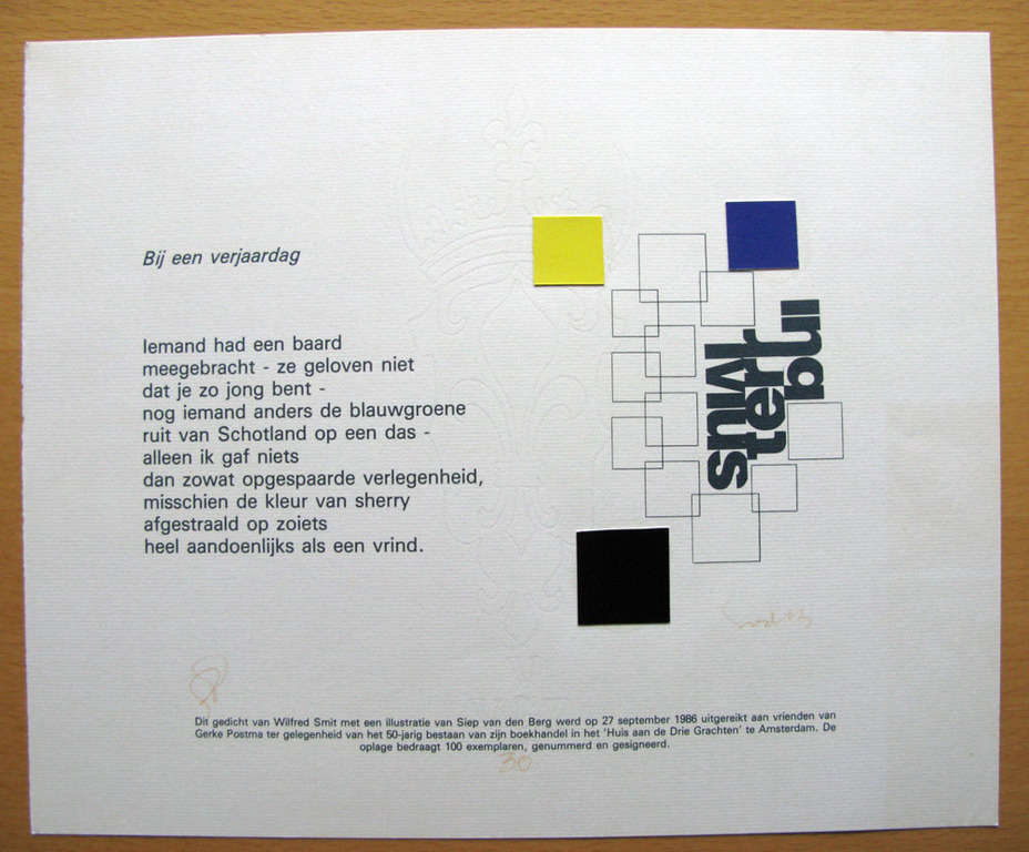 Siep van den Berg (1913-1998) - BIJ EEN VERJAARDAG - riijmprent kopen? Bied vanaf 1!