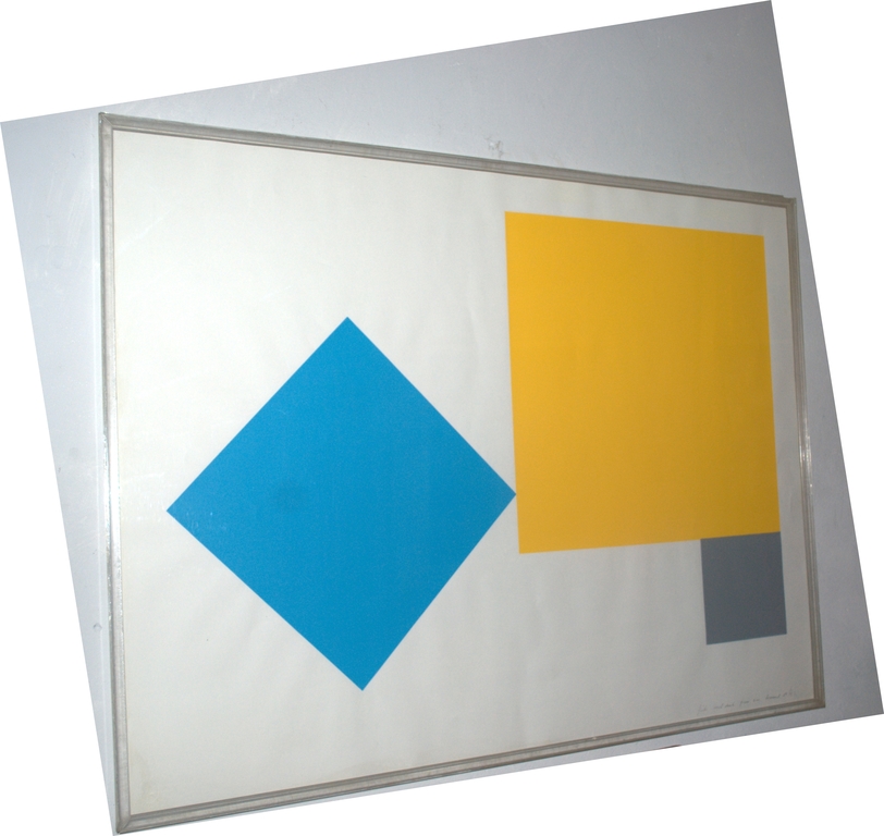 GROOT GESCHILDERD ABSTRACT WERK IN PERSPEX LIJST DOOR FRANS VAN BOMMEL  kopen? Bied vanaf 75!