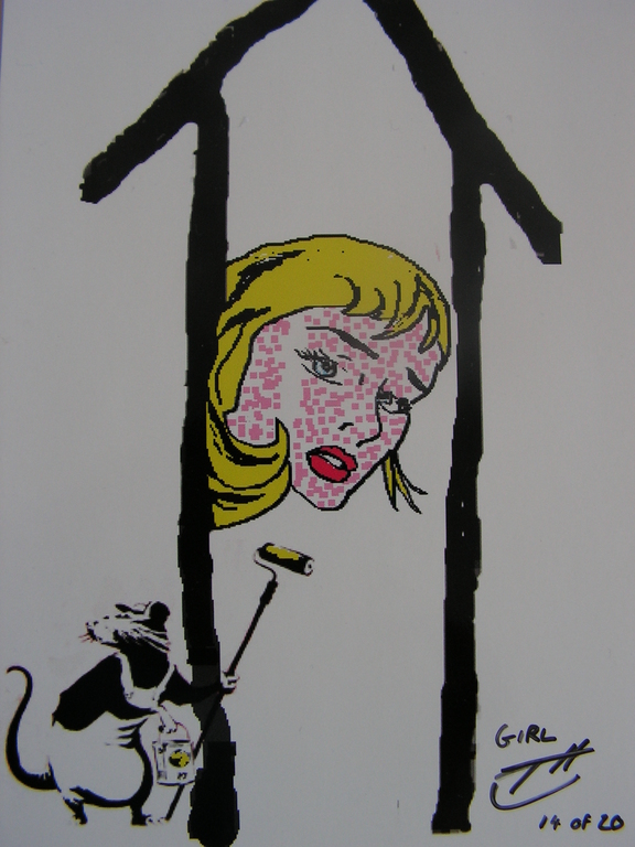 TH - zeefdruk - 'Girl' - gesigneerd - oplage 20 kopen? Bied vanaf 15!