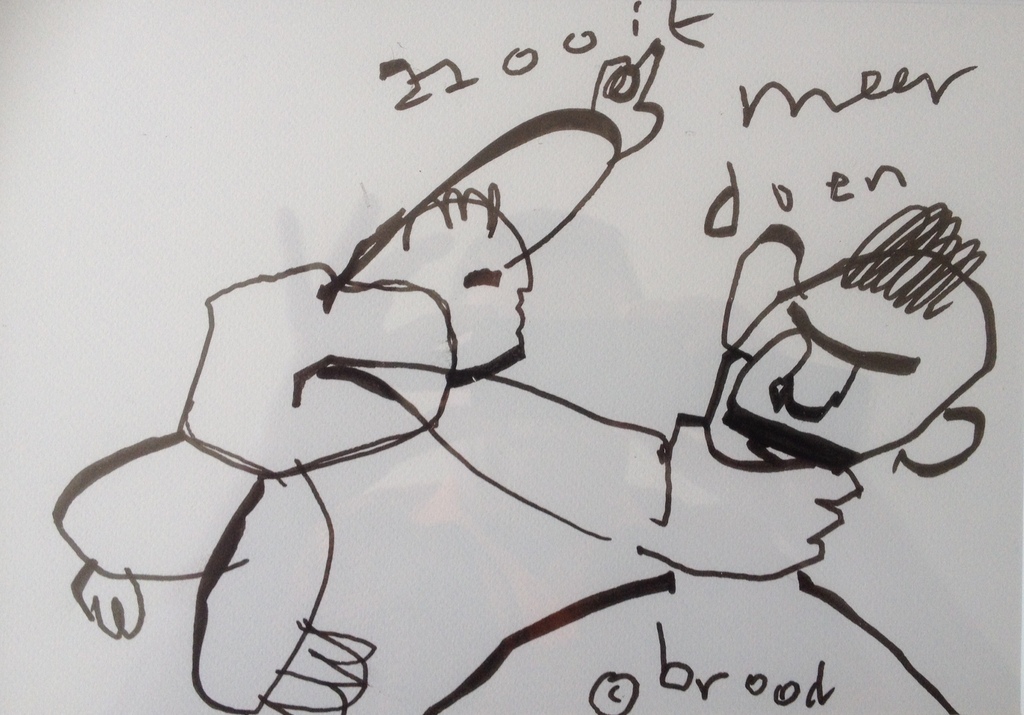 Herman Brood - originele tekening - viltstift op papier / ingelijst verkocht voor € 270!