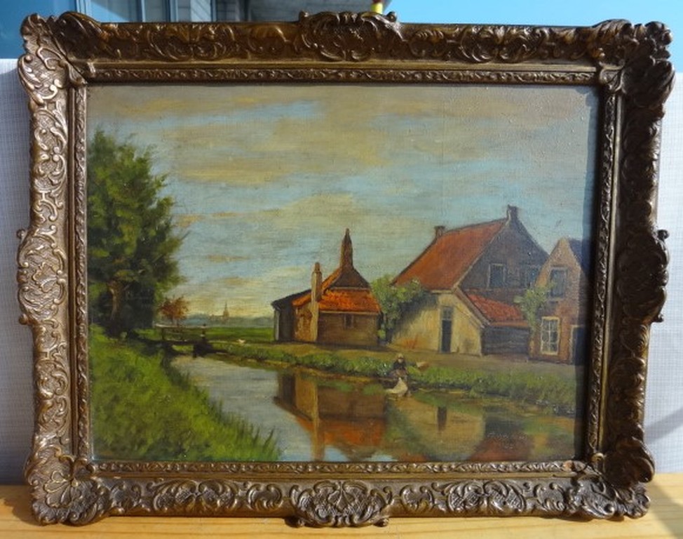 Onbekende kunstenaar - olieverf op paneel - 1938 kopen? Bied vanaf 1!