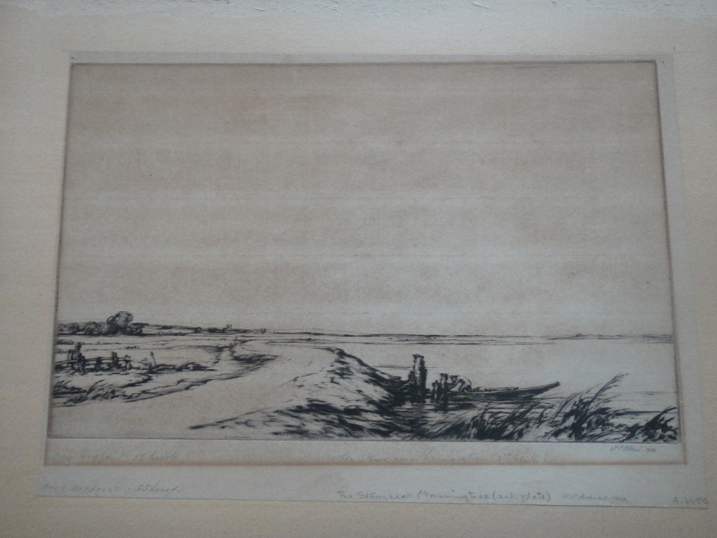 William Palmer Robins (1882-1959), droge naald ets, 'The stour near Manningtree' kopen? Bied vanaf 1!