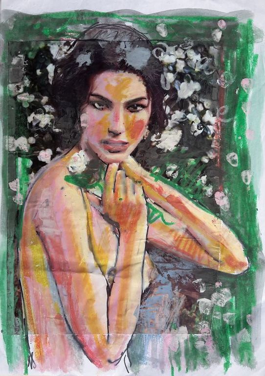 Peter Klashorst - Beauty - origineel werk op papier kopen? Bied vanaf 1!