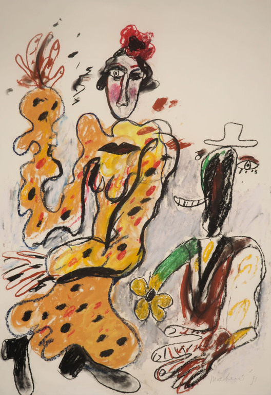 Anton Martineau: Krijttekening, Twee figuren (Groot) verkocht voor € 135!