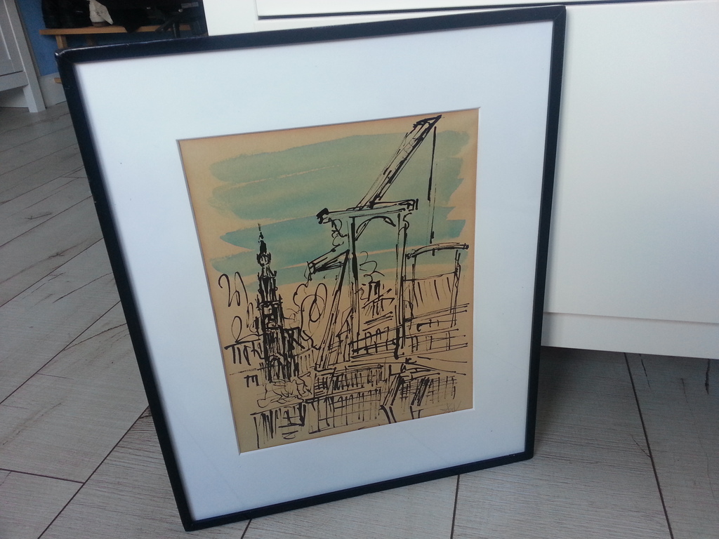 Andre van der Vossen - Originele tekening/aquarel (29x23), gesigneerd r.o. verkocht voor € 69!