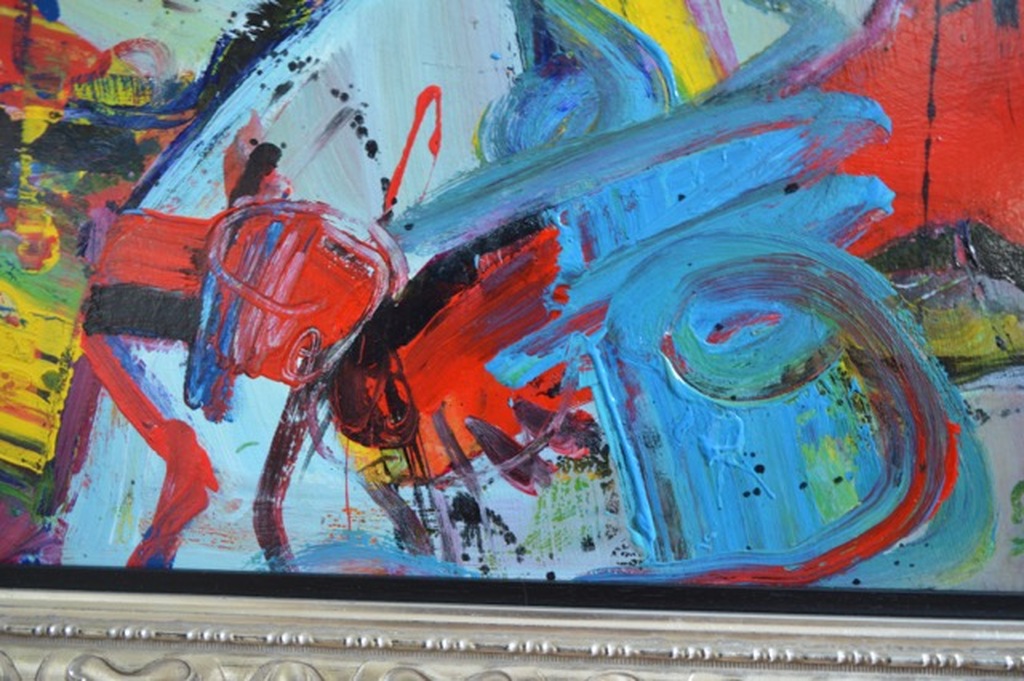 Jan te Wierik - gemengde techniek op paneel - 'samen er op uit' kopen? Bied vanaf 2900!