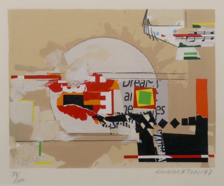 Sam Middleton: Zeefdruk, Composition - Ingelijst kopen? Bied vanaf 35!