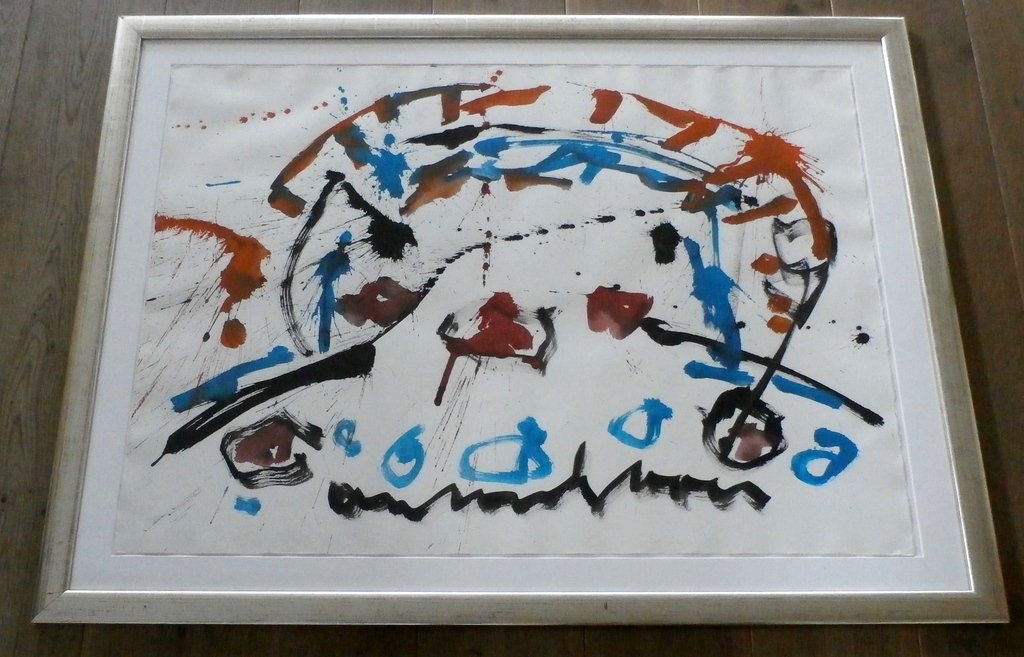 Laatste Keer: Anton Heyboer-  grote  aquarel: Abstract - gratis verzending (*) kopen? Bied vanaf 450!