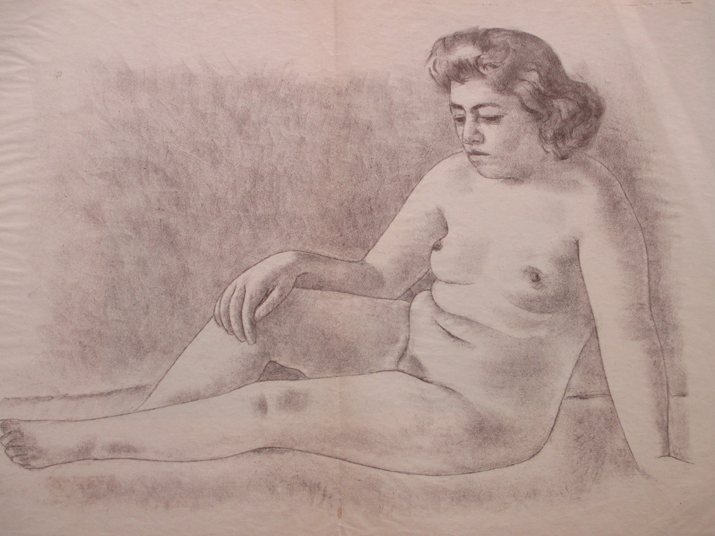 Louis van Roode, Zittend Naakt, Litho kopen? Bied vanaf 1!