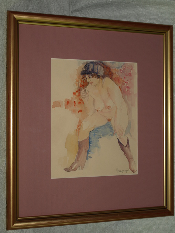 Hansje : Aquarel – Naakte vrouw 1 –Gesigneerd & ingelijst–1999 kopen? Bied vanaf 50!