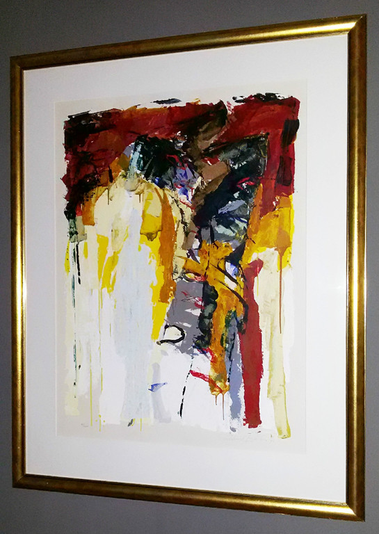 Richard Smeets - Abstracte compositie, zeefdruk (prachtig ingelijst, groot!) kopen? Bied vanaf 225!