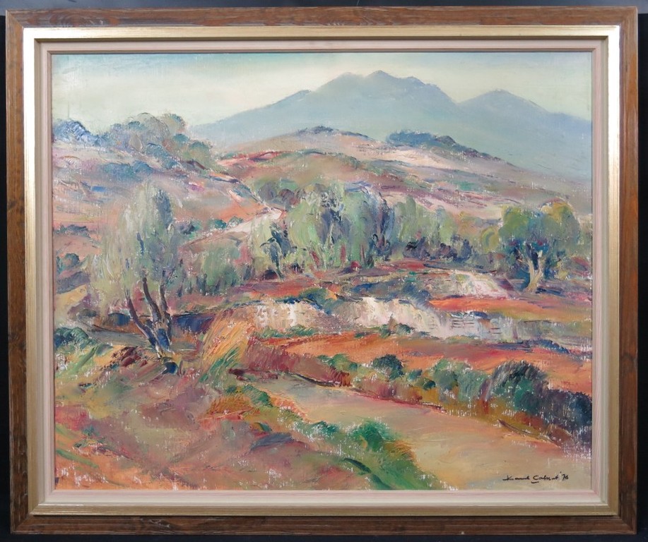 Karel Colnot: Olieverf op doek, Heuvellandschap - Ingelijst  kopen? Bied vanaf 650!