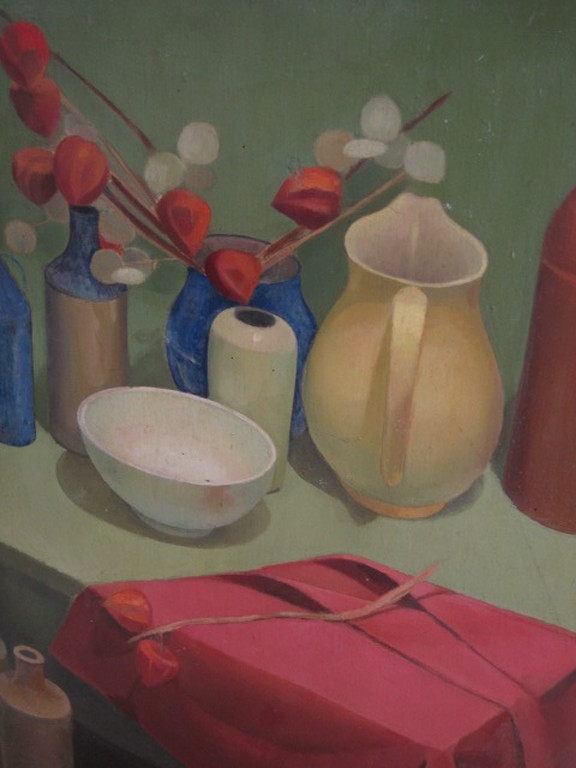 GROOT olieverf - realistisch keuken stilleven van Ingeborg MÃ¼ller (1945-) gesign verkocht voor € 85!