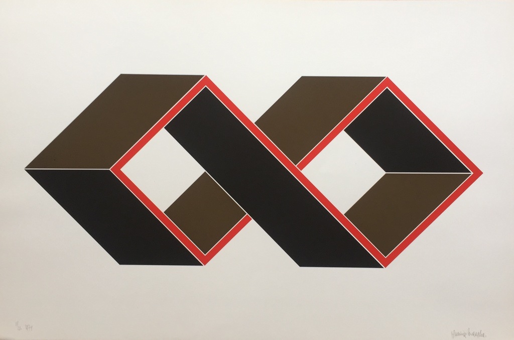 Wladimir Zwaagstra: Zeefdruk, Abstracte compositie (rood) verkocht voor € 35!