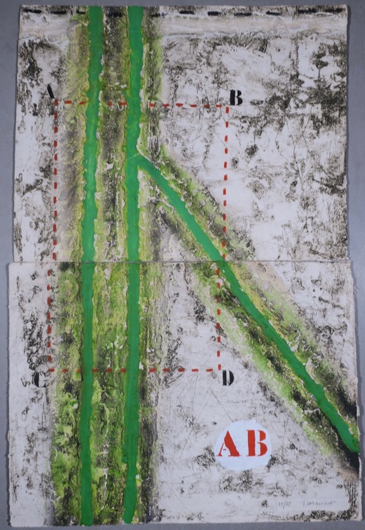James Coignard: Carborundum op samengeperst papier (viltstructuur),Tweeluik ABCD kopen? Bied vanaf 175!