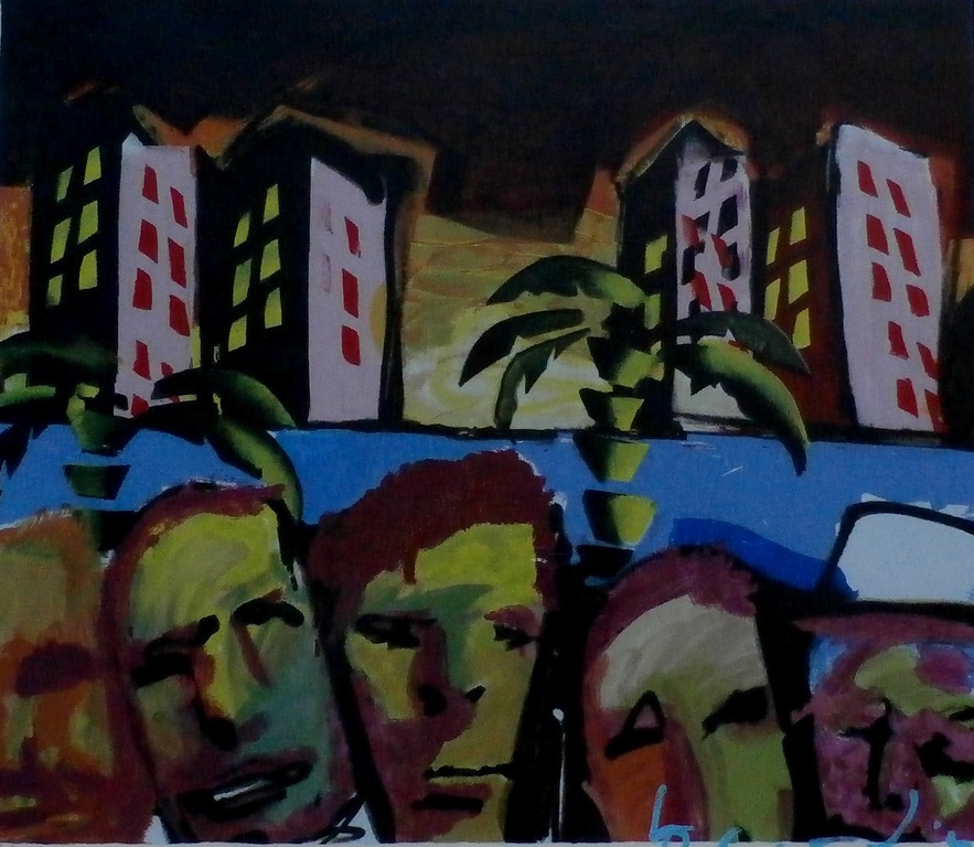 Herman Brood - grote ingelijste zeefdruk: Family Affair - gesigneerd - 1994 verkocht voor € 450!