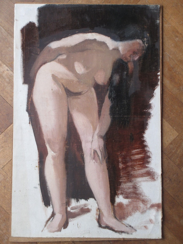 Gerard de Wit - Gerard de Wit, Reclining Nude, Olieverf op doek op board kopen? Bied vanaf 1!