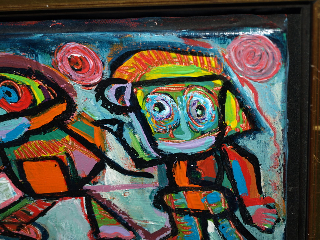 Jasper Banen (1962) – Acryl op doek – ‘Kinderen’  - Gesigneerd & ingelijst –1997 kopen? Bied vanaf 50!