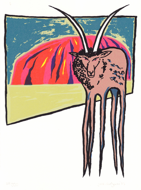 Jacques Grégoire - Springbok - Gesigneerde zeefdruk - 1987 kopen? Bied vanaf 15!
