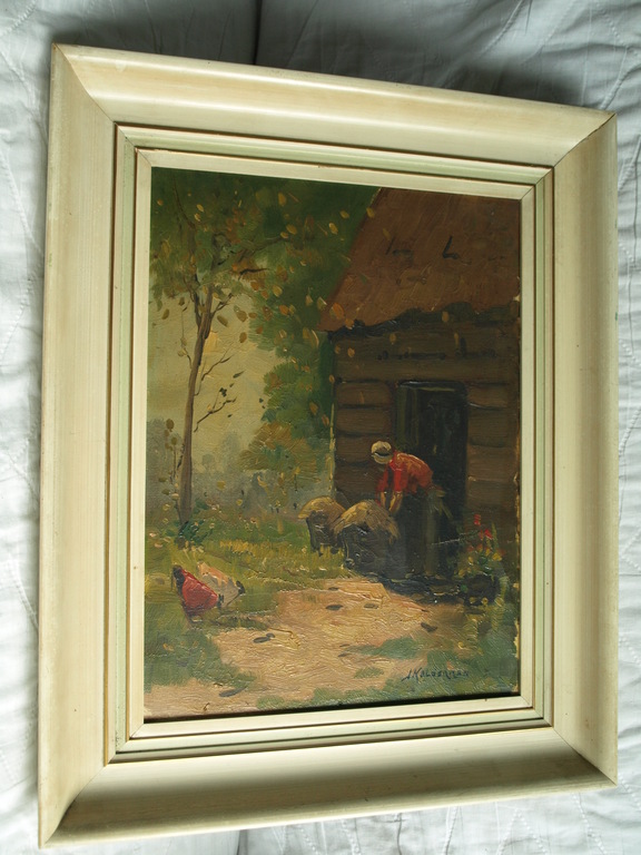 Jan Kelderman : Olieverf op doek, Boerin – gesigneerd & ingelijst - ca 1960 kopen? Bied vanaf 1!