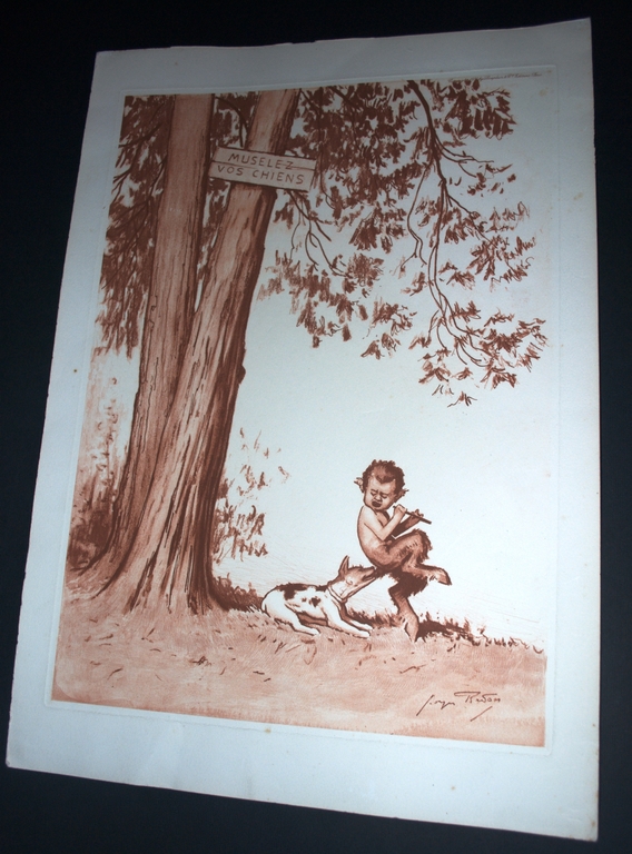 Muselez vos chiens - ets vernis-mou 1931- gesigneerd  kopen? Bied vanaf 35!