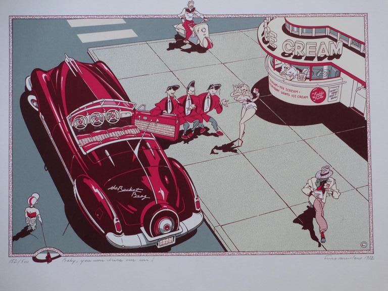 Onbekende kunstenaar, Ice Cream Baby, Zeefdruk verkocht voor € 40!