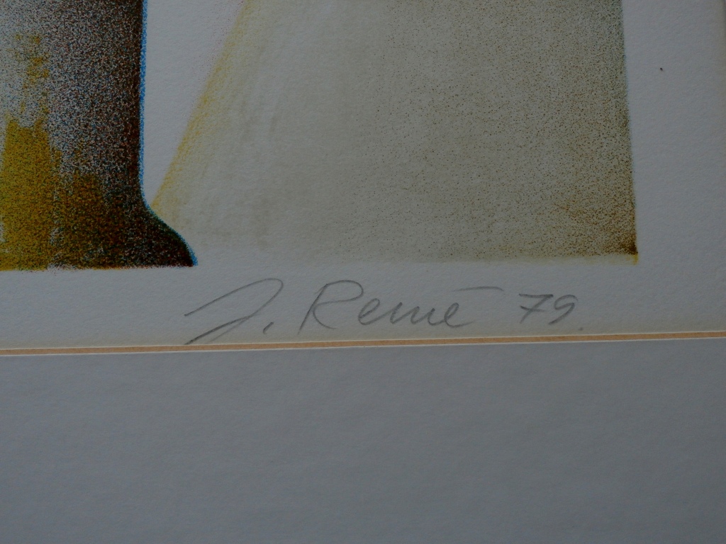 Jorg Remé - grote litho: 3 figuren. - 1979 kopen? Bied vanaf 55!