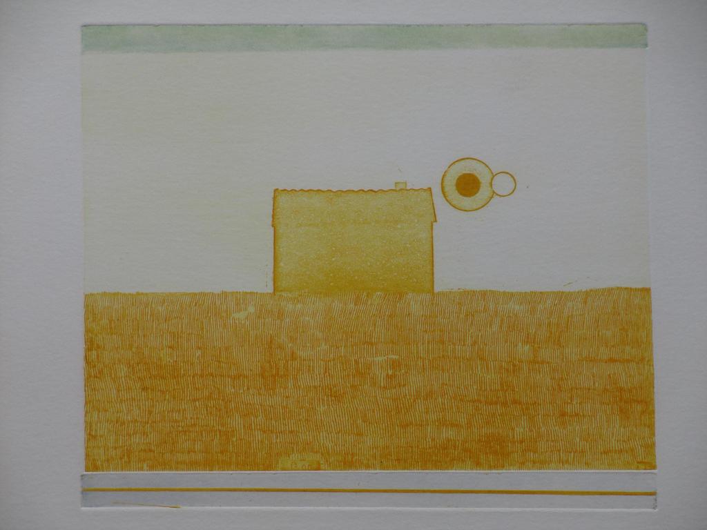 Eduard Flor, Compositie in Geel/Groen, Kleurets verkocht voor € 40!