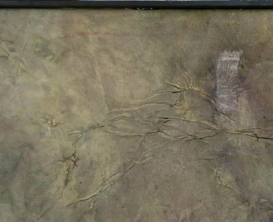 Karen Kiene: Acryl en collage op doek, Mantel - Ingelijst (zeer groot) kopen? Bied vanaf 150!