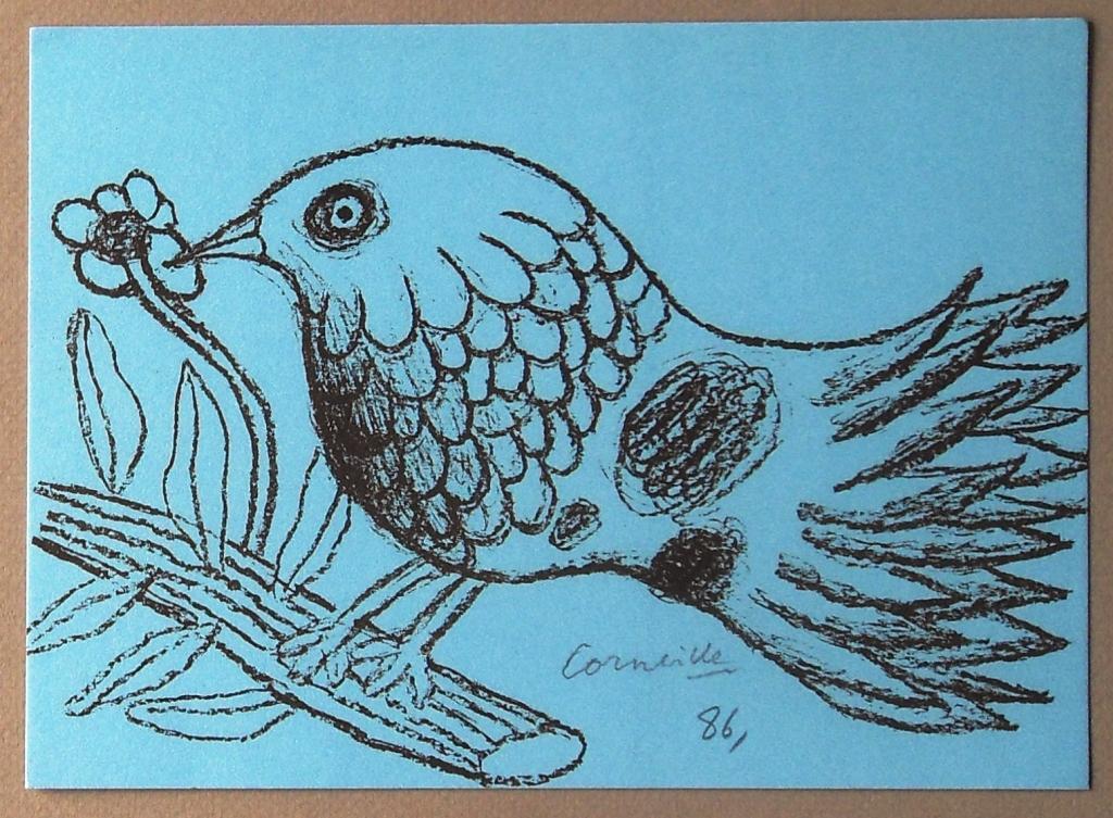 Corneille : Vogel in blauw verkocht voor € 89!