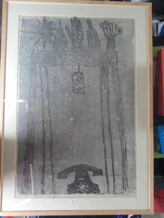 Klaas Gubbels Litho ' Nieuwjaarswens 1969'  Gesigneerd l.o.  kopen? Bied vanaf 1!