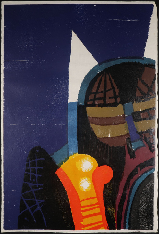 Guillaume Le Roy: Houtsnede, Abstracte compositie III verkocht voor € 70!